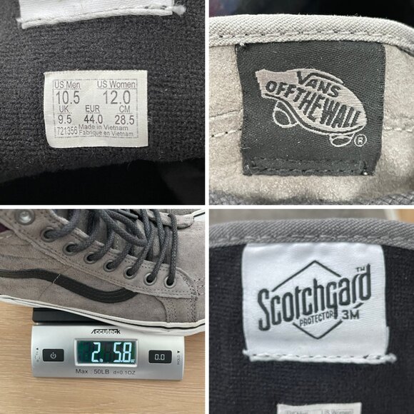 Vans Shoes Men 10.5 Sk8 Hi MTE Pewter Plaid Gray All Weather Scotchguard 721356 - Picture 12 of 12